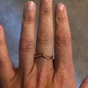 Pandora Polished Wishbone Ring Rose Gold sz6